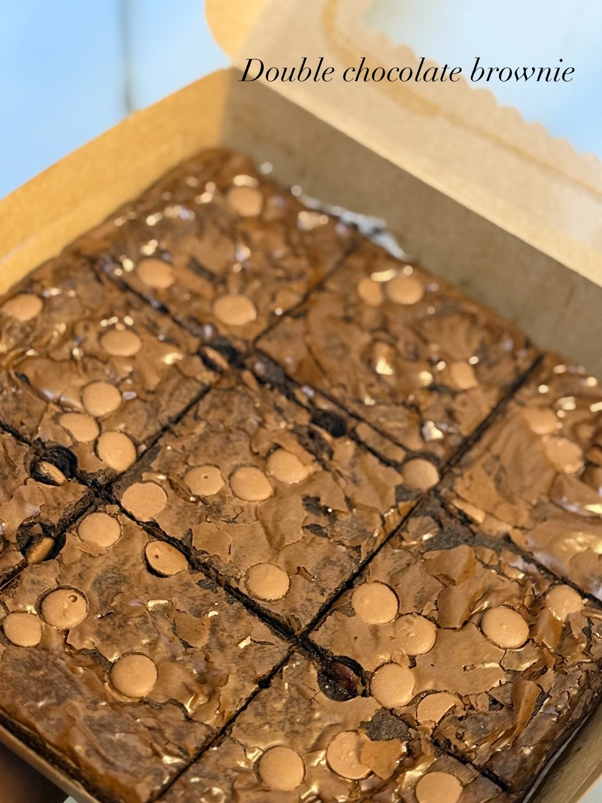 Double chocolate brownie slab